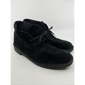 Clarks‎ Men's 12 M Black Suede Leather Chukka Ankle Boots Lace Up